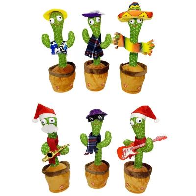 China Hot Selling Voice Charging New Cactus Dancing Plush Toy Doll Stuffed Plant Dancing Popular Cactus Dancing Toy for sale