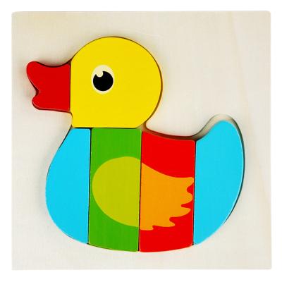 China DIY TOY Educational Building Blocks For Children 4-6 Years Old Jigsaw 3D Wooden Jigsaw Animal Puzzle for sale