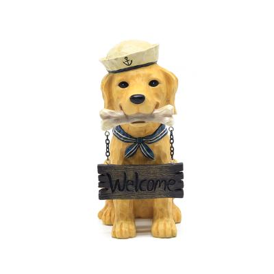 China Other wholesale custom resin figurine foster dog garden ornaments, resin decoration, indoor outdoor decoration for sale