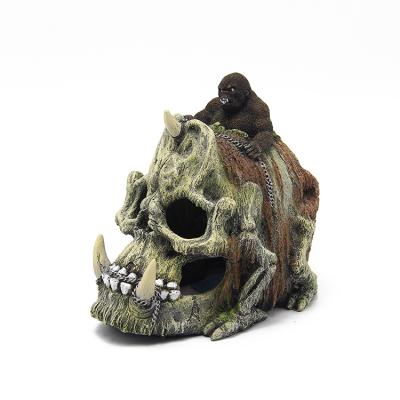 China Other Best Selling Aquarium Gorilla Skull Landscaping Breeding Dodging Home Crafts Ornaments for sale