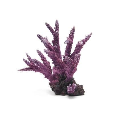 China Other 25CM Imitated Coral Purple Aquarium Fish Tank Landscaping Decoration Resin Craft Large Aquarium Decoration for sale