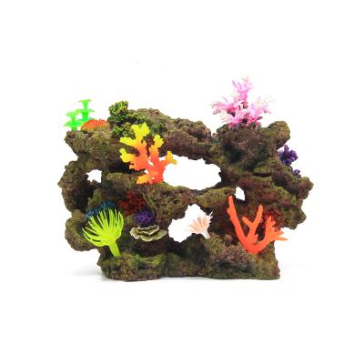 China Hard / Breakable Coral Reef Set 45CM Imitated Aquarium Fish Tank Landscaping Decoration Resin Craft Large Aquarium Decoration for sale