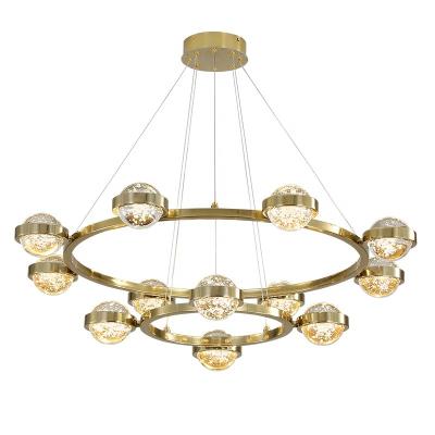 China Nordic minimalist LED copper gold ball deckenleuchte lampadario candelabros new avize lampara colgante luster pendant light chandeliers for sale