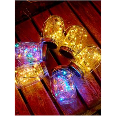 China Firefly Indoor Outdoor Solar Portable Decoration Bottle Glass Color Gift LED Lamparas Neon Sign Christmas Holiday Strip Lighting Fairy Lights for sale