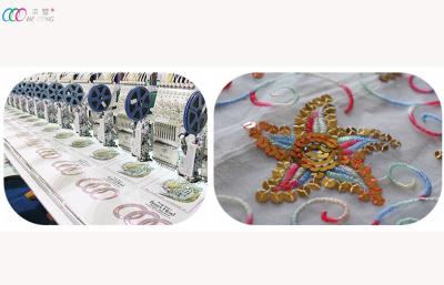 China 1000SPM Flat Bed Dual Sequin Mixed Embroidery Machine for Tee Shirt / Cap for sale