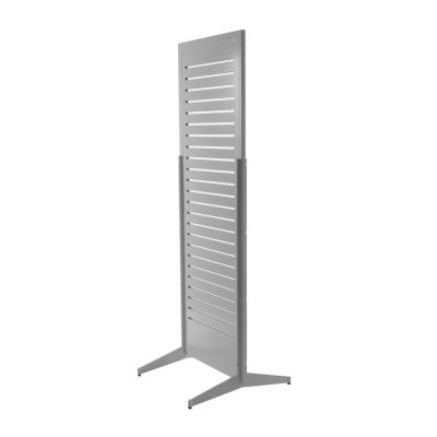 China Freestanding Fashion Top Shipping 2 Way Floor Standing Metal Slatwall Panels Show Garment Rack Rack For Retail Store for sale