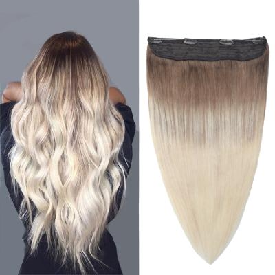 China Silky Straight Remy Virgin Human Hair Extensions Wholesale Silky Straight Double Wave Halo Hair Extensions for sale