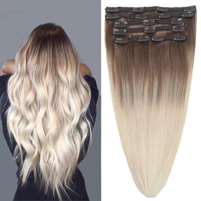 China Silky Straight Wave Ready To Board Hair Extensions Double Drawn Remy Hair Extensions Clip In Hair Extensions for sale