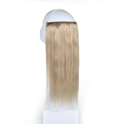 China Soft Hair Wholesal Style Long Time Brown Color Wave Style Halo Hair Extension Without Halo Tangle for sale