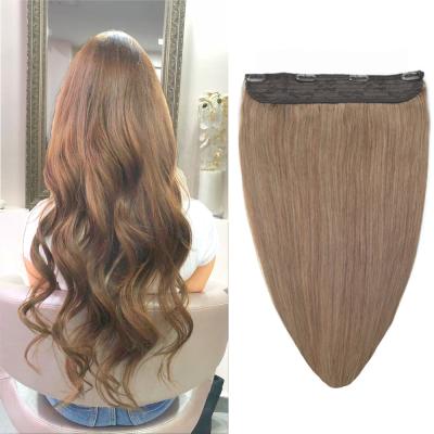 China Wholesale Price Raw Straight Unprocessed Virgin Indian Remy Halo Hair Extensions Double Drawn Halo Hair Extensions for sale