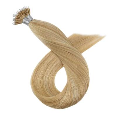 China New Double Ring Pulled Russian Nano Hair Extension Silky Straight Virgin Nano Wave Ring Hair Extensions 10a Grade for sale