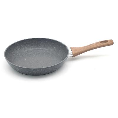 China Amazon Sustainable Best Selling Aluminum Nonstick Cooking Pans With Wooden Handle for sale