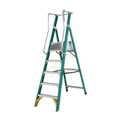 China High Quality Mobile Portable Folding Ladders Manufacturers China FRP Insulated Railing Fiberglass Platform Ladder for sale