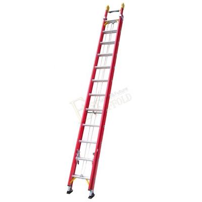 China High Quality Insulation Ladders FRP Telescopic Rope Insulated 2 Section Fiberglass Ladders Step Ladder Extension for sale