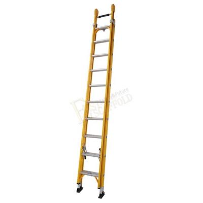 China Insulation Ladders High Quality FRP Two Piece Telescopic Rope Fiber Insulated Telescopic Extension Ladder for sale