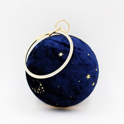 China Evening fashion temperament star ball bag suede new banquet even bags clutch bag small round evening handbag for sale