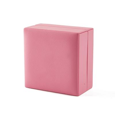 China Travel Attractive Custom Leather Jewelry Box PU Luxury Jewelry Storage Boxes With Logo-Light Pink for sale