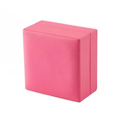 China Travel Attractive Custom Leather Box Jewelry PU Luxury Jewelry Storage Boxes with Logo - Pink for sale