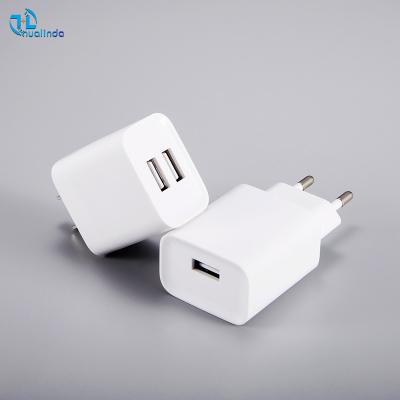 China Mobile Phone Universal White EU USA Phone Charger 10W Quick Charger 5V 2.1A Travel Wall single/dual port USB power adapter for sale