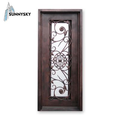 China Sound Insulation And Waterproof Model Latest Price Works Reviews Wrought Iron Door Design For House Entrance for sale