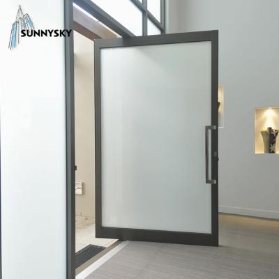 China Waterproof Modern Aluminum Rotatable Interior Door Pivot Style Interior Pivot Style Entryway Sound Insulation Main Entrances for sale