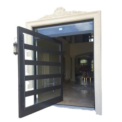 China Sound Insulation and Large Waterproof Modern Front Commercial Glass Aluminum Pivot Door for sale