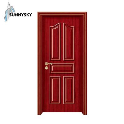 China Quality MDF modern geom oak veneer wood door with glass for sale