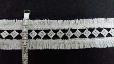 China Fashion lace white color embroidery lace micro fiber lace fringe lace for sale