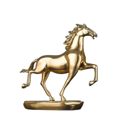 China Antique Europe Horse Desktop Hotel Decor Brass Casting Metal Crafts Ornaments for sale