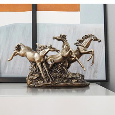 China Luxury Europe Good Quality Light All Copper Horse Indoor Animal Art Sculpture For Nordic Home Decor for sale