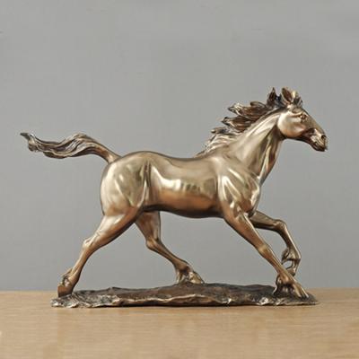 China Europe Customized Golden Resin Horse Figurine Statue Craft For Other Home Decor for sale