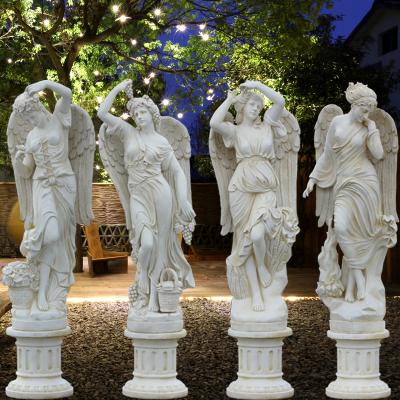 China Factory Direct Selling Garden Decor Four Seasons Goddess Marble Statues Female Figure Stone Western Sculpture for sale