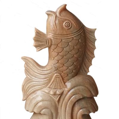 China Outdoor Or Indoor Of House / Villa / Hotel / Garden Sunset Red Marble Water Fountain With Fish Sculpture for sale