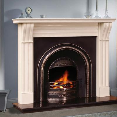 China Bright White European Popular Marble Fireplace Fireplace Frame for sale