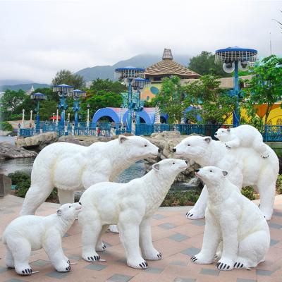 China Europe FRP polar bear marine sculpture for ice and snow theme decoration for sale