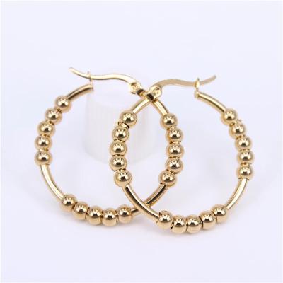 China FASHIONABLE non tarnish 2022 big fashion wholesale pakistani stud for women geometric oversize women round gold string round pearl earring for sale