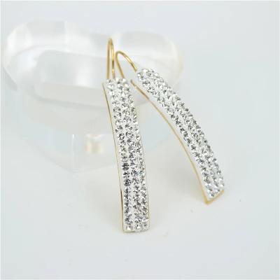 China CLASSIC Backs 2022 Latest Arrivals Women Jewelry Western Oversized Diamond Rectangular Diamond Earrings Adhesive Fruit Dangle for sale