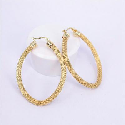 China TRENDY for Men Bulk Latest Arrivals 2022 Unique Tasty Oval Hollow Out Earring African Jewelry Steel Flower Mesh Corn for sale