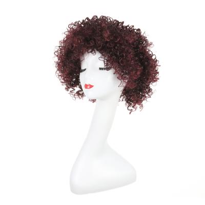 China Best Yaki Brown Kinky Curly Synthetic Hairband Barely Shedding Thick Smooth Soft Bob Wig Wholesale for sale