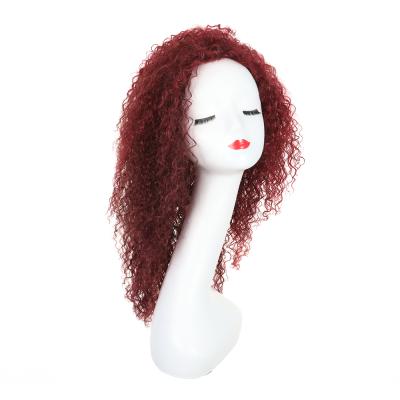 China Best Yaki Synthetic Afro Kinky Curly 20inches 99j Curly Blonde Virgin Hair Wig for sale