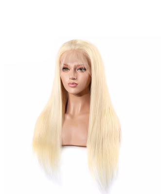 China Good Quality Straight Blonde 613 Lace Front Human Hair Wigs Transparent Curly Hair 613 Blonde for sale