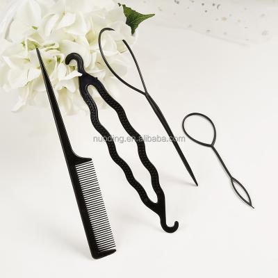 China Fashion Style 4pcs/sets Baby Hair Tool Kit Comb Ball Head Pull Needle Braided Hair Plate Hair Piercing Accessories for sale