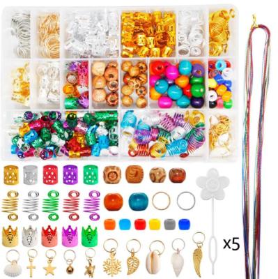 China Braids Jewel Beads Braid Jewelry 415pcs Set Small Hair Dreadlocks Dangle Rings Beads For Braids for sale