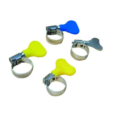 China High Durability Industrial Butterfly Stainless Pipe Clamp With Handle Pipe Plastic Blue Bar Clamp for sale