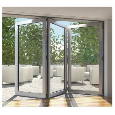 China Factory Supply Modern Aluminum Panoramic Design Aluminum Folding Door Exterior Glass Bifold Doors for sale