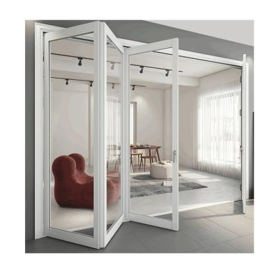 China Folding Screen Room Dividing To Insulate Bi Glass Aluminum Folding Doors Folding Glass Door for sale