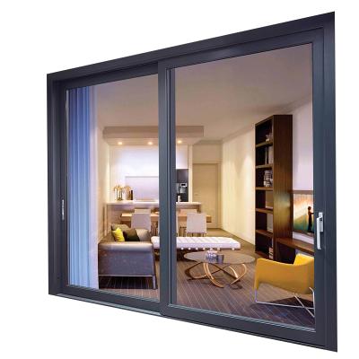 China Foshan Thermal Break Windproof Large Screen Windproof Foshan Sliding Door Elevator Sliding Door Balcony Aluminum Double Glass Sliding Glass Door for sale