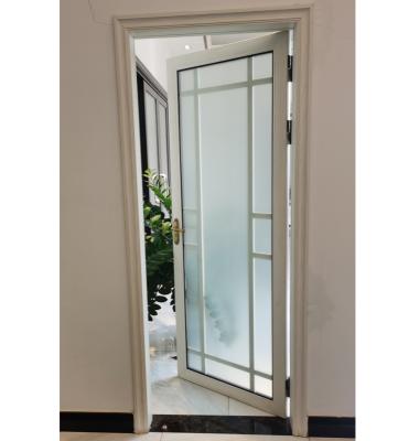 China Interior Aluminum Casement Door Security Kitchen Bathroom Doubles Swing Door Waterproof Aluminum Glass Casement Doors for sale