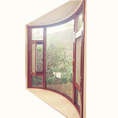 China Best OEM Modern Design Bedroom Stained Glass Casement Curved Glass Window Sliding for sale