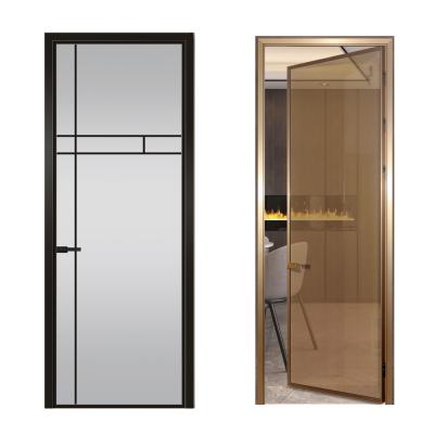 China Lowes Glass Swing Door Frame Waterproof Single Glass Interior Aluminum Swing Doors for sale